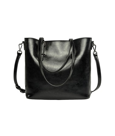 Waxed leather tote bag