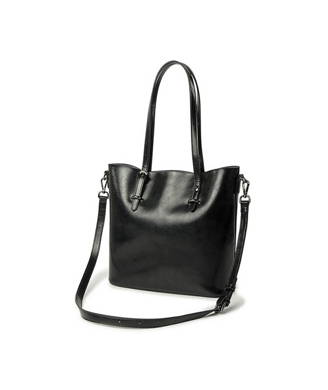 Waxed leather tote bag