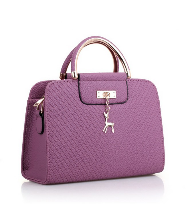 Solid Color Leather Women's Handbag