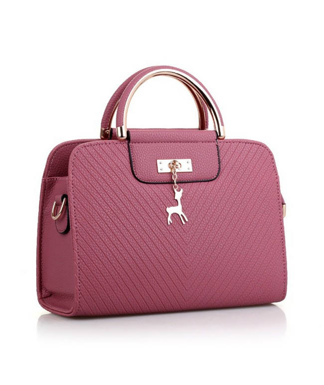 Solid Color Leather Women's Handbag