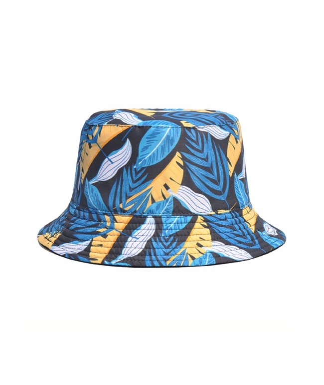 Reversible Leaf Print Bucket Hat