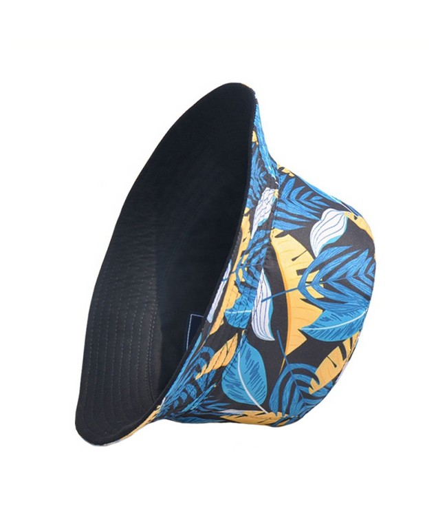 Reversible Leaf Print Bucket Hat