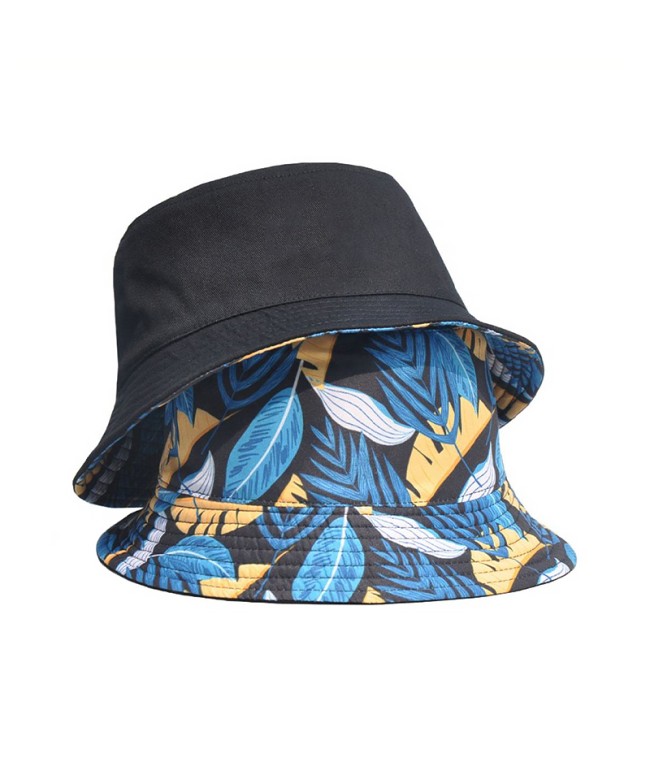 Reversible Leaf Print Bucket Hat