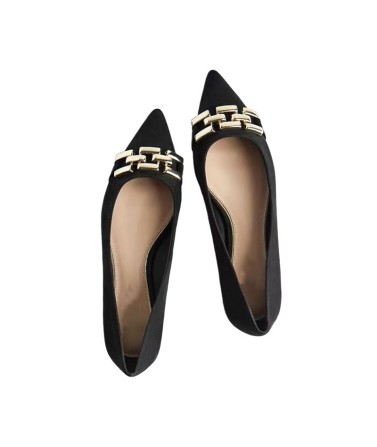 Pointed Metal Buckle Flats