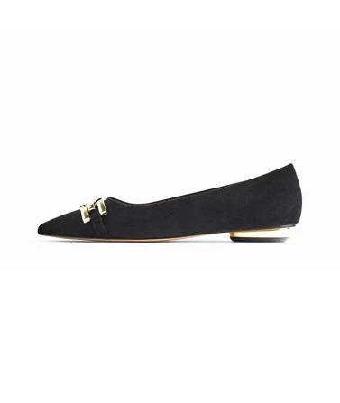 Pointed Metal Buckle Flats