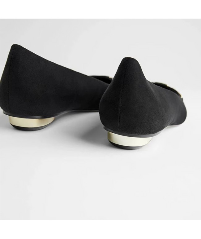 Pointed Metal Buckle Flats