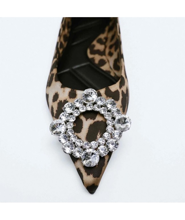 Pointed Leopard Print Flats