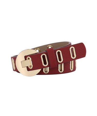 Multi-Hole Hollow Leather Belt