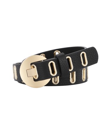 Multi-Hole Hollow Leather Belt