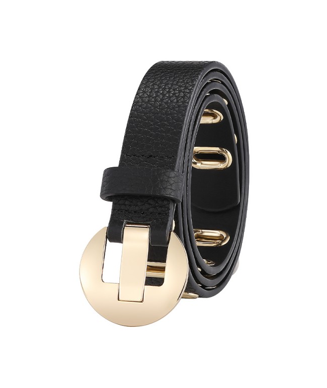 Multi-Hole Hollow Leather Belt