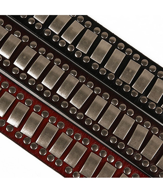 Women's Studded Wide Buckle Leather Belt