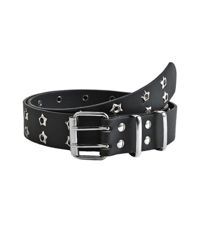Double Row Star Hole Women's Belt