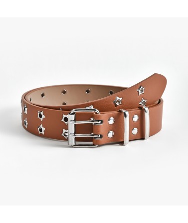 Double Row Star Hole Women's Belt