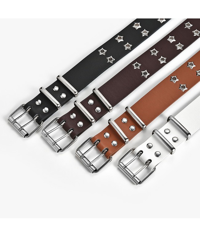 Double Row Star Hole Women's Belt