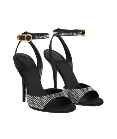 open-toe rhinestone high-heeled sandals