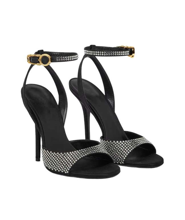 open-toe rhinestone high-heeled sandals