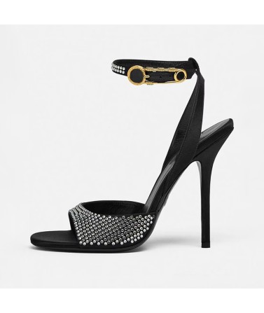open-toe rhinestone high-heeled sandals