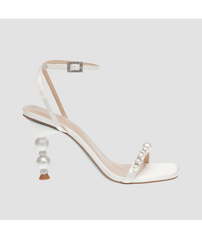 Elegant Pearl High Heel Sandals