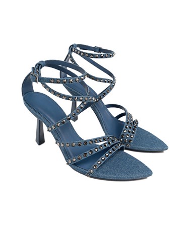 High Heel Denim Sandals
