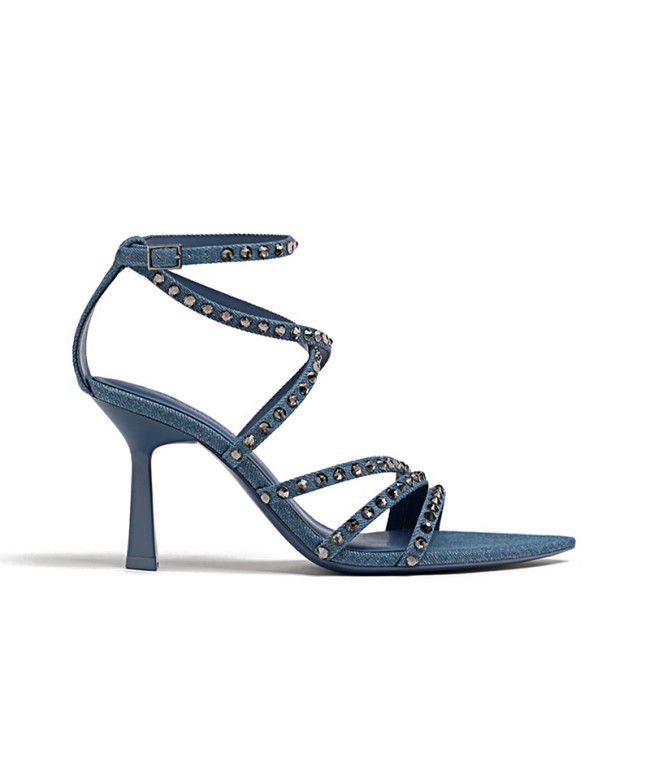 High Heel Denim Sandals