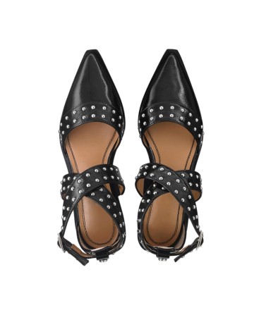 Leather Buckle Flat Sandals