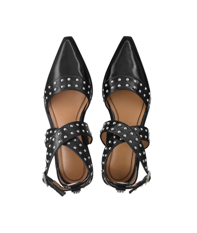 Leather Buckle Flat Sandals