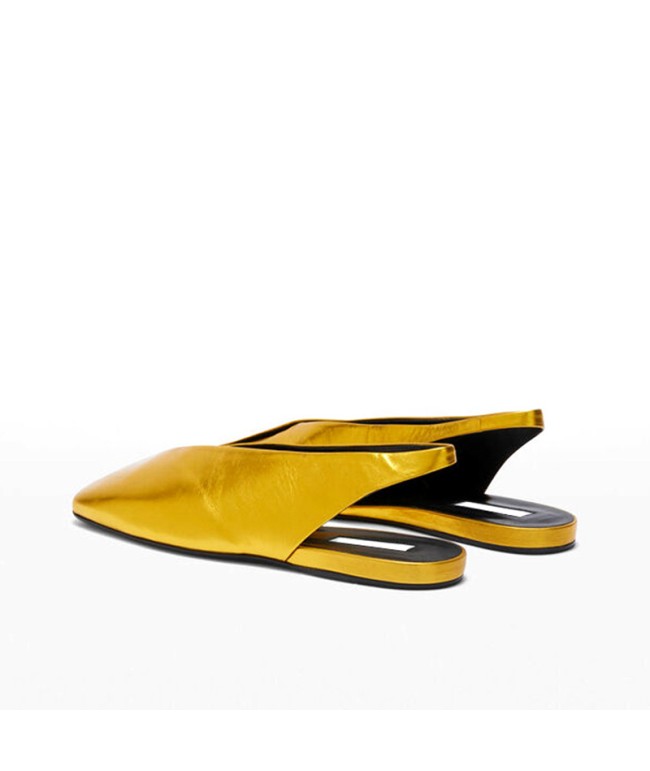 Pure Color Open-Back Flat Sandals
