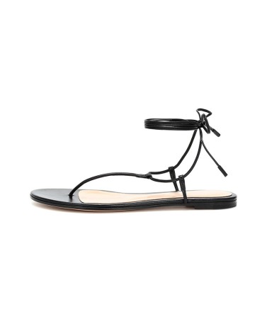 Open-Toe Lace-Up Flat Sandals