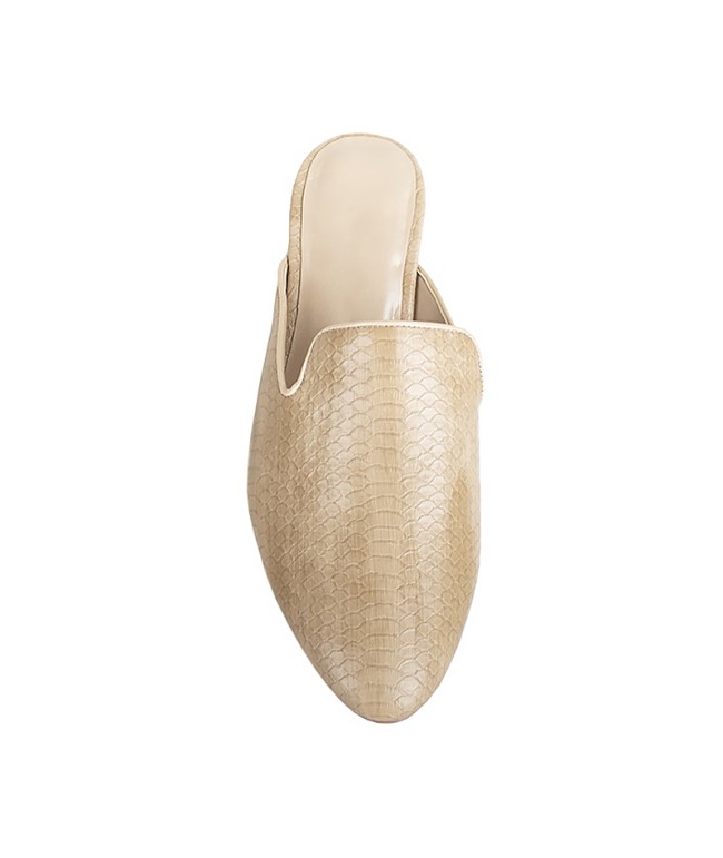 Snake-Pattern Round-Toe Women’s Slippers