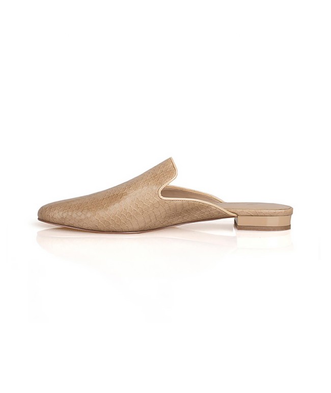 Snake-Pattern Round-Toe Women’s Slippers