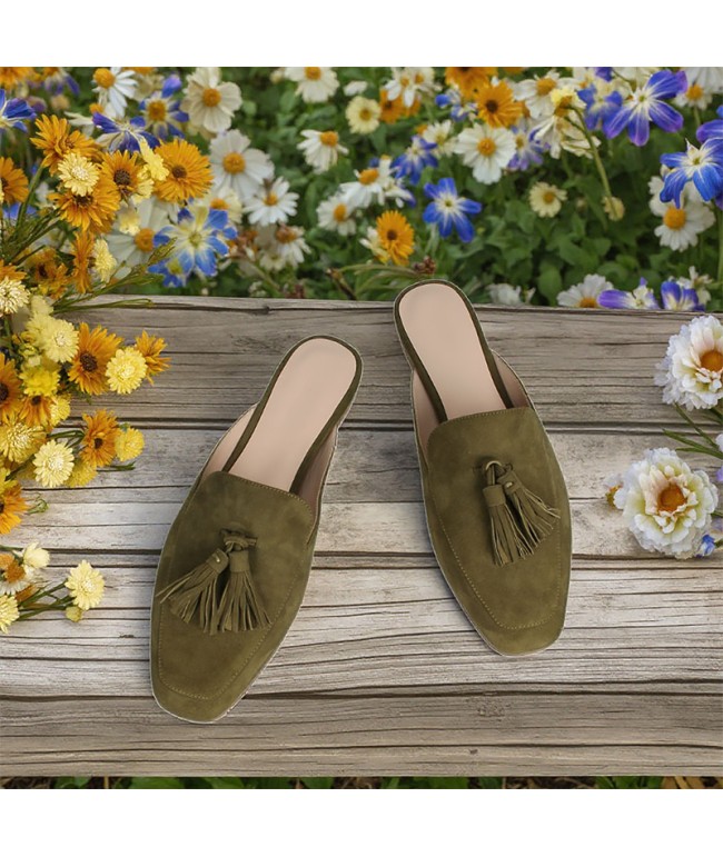 Suede Flat Slippers