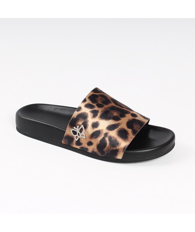 Leopard Print Flat Slippers