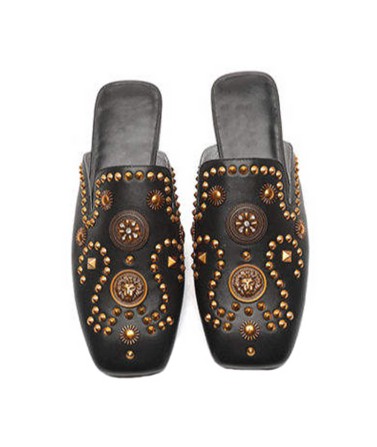 Metal Studded Mules